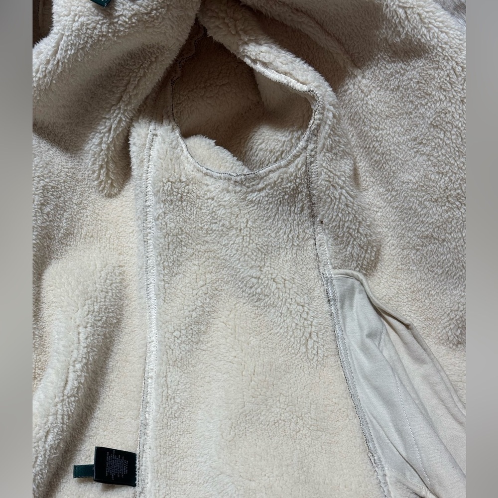 Ralph Lauren Tan Sherpa Suede Open Front Jacket, Women’s Petite XS fully linned - Picture 11 of 15